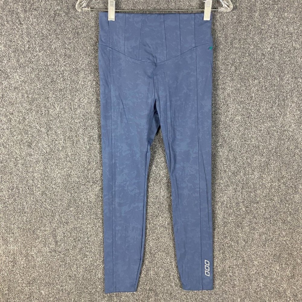 Uniquely Leggings Capri Women's Small Pull On Compression Blue Nylon Blend S